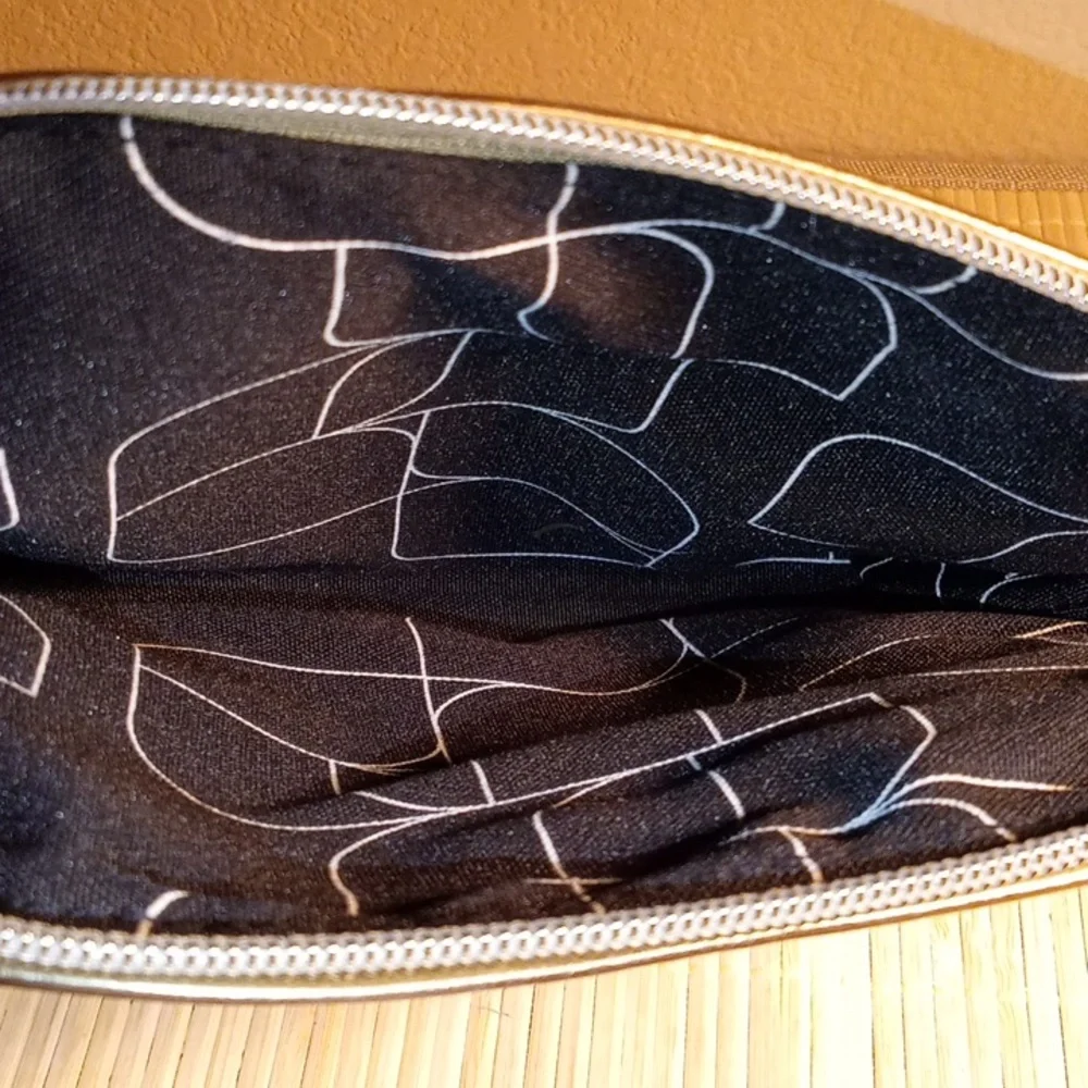 NWOT HAYWARD Metallic Gold Cosmetic Bag/Case/Purse